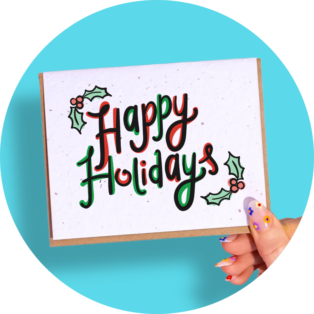 <img src="holidays.jpg" alt="Happy holidays Christmas sustainable zero waste greeting card">